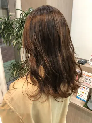 ミディアム カラー ヘアアレンジ 髪質改善/ ツヤ髪カラー/高井のヘアスタイル