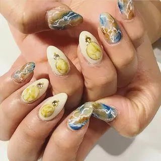 ネイル 渋谷／チップ長さ出し 👑アプレgel-xのネイルデザイン