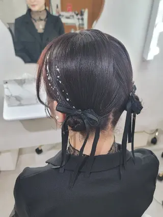 ミディアム ヘアアレンジ ヘアセットサロン 渥美寿美翔のヘアスタイル