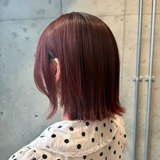 ミディアム カラー ヘアアレンジ 💥透明感カラー×垢 抜けボブ リクト💥のヘアスタイル