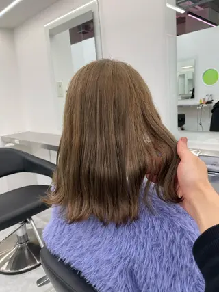 セミロング カラー ヘアアレンジ 縮毛矯正/髪質改善/ ブリーチ毛/木元渓太のヘアスタイル