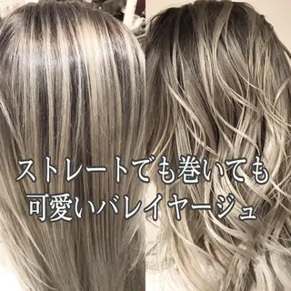 セミロング カラー 髪質改善カラー韓国風 レイヤーtudaのヘアスタイル