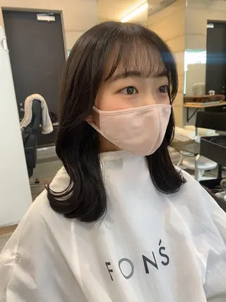 ミディアム カラー 透明感カラー✂︎ /縮毛矯正/YUKAのヘアスタイル