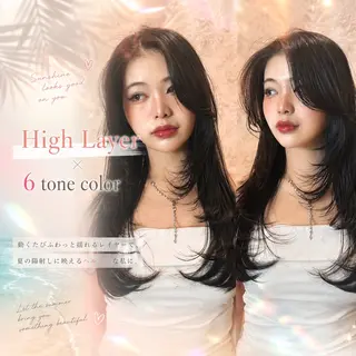 ロング カラー 🍒ハイレイヤー🍒 海外ヘア🍒Momoのヘアスタイル