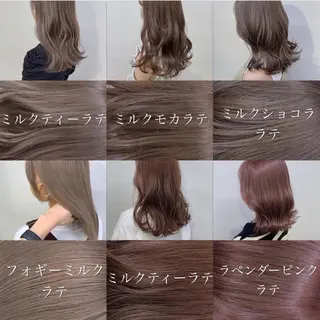 セミロング カラー 🥞ベージュ系カラー 【すずきりほ】🥞のヘアスタイル