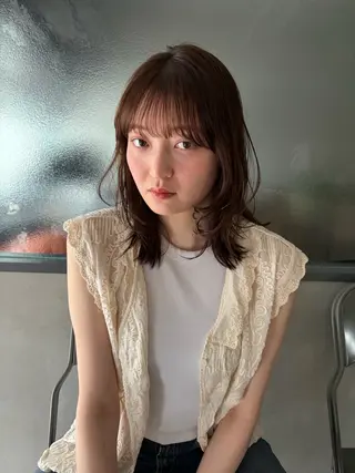 ミディアム 透明感カラー/似合わ せカット/大島実加永のヘアスタイル