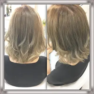 ミディアム セミロング カラー 髪質改善 中川 翔のヘアスタイル