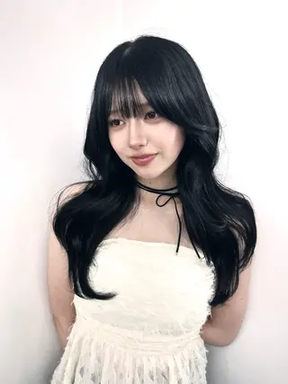 ロング カラー 盛れる顔周り✨韓国 レイヤーkanatoのヘアスタイル
