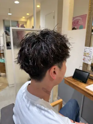 ショート パーマ メンズ 白髪ぼかし/髪質改善 濱走大輝のヘアスタイル