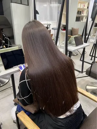 ロング パーマ 🍒モテ暖色カラー × うる艶✧ ゆなのヘアスタイル