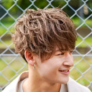 ショート カラー パーマ ヘアアレンジ メンズ キッズ メンズカット/パーマ 山崎航平💈のヘアスタイル