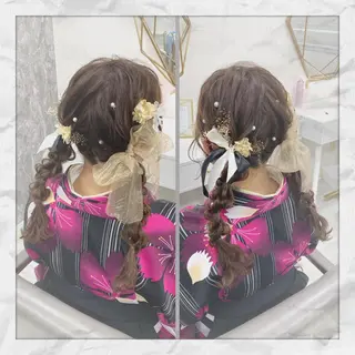 セミロング ヘアアレンジ ヘアセット/着付け 𓇼 まつもと𓇼のその他イメージ