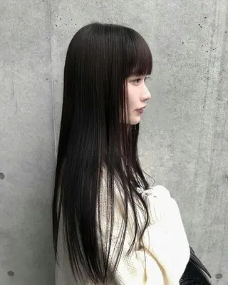 セミロング 山崎/ボブ縮毛矯正 レイヤー髪質改善のヘアスタイル