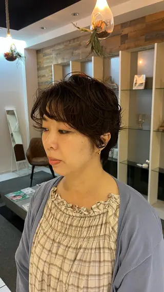 ショート パーマ 長久手/パーマ/ ブリーチ/フウカのヘアスタイル
