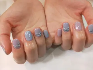 ネイル はばすみれ🎀ﾈｲﾙ 光ﾌｪｲｼｬﾙ ﾍｱのネイルデザイン