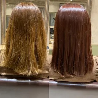 ミディアム 今話題の艶髪矯正 美艶カラー/FUKAのヘアスタイル