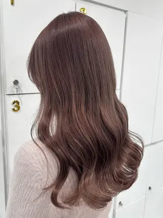 セミロング ブリーチ透明感カラー 🍀mizuki🍀のヘアスタイル