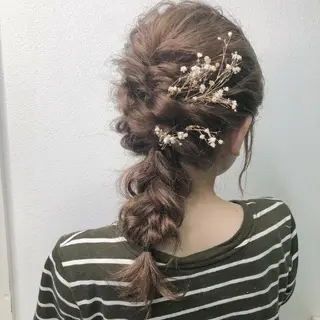 カラー ヘアアレンジ セミロング GiseL 博多 ジゼル 博多のヘアスタイル