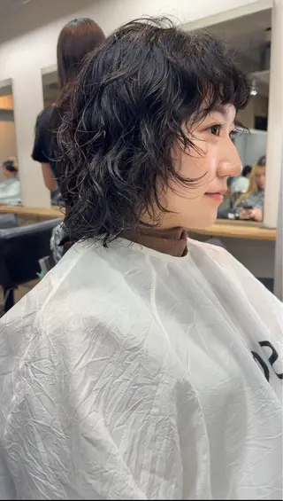 ミディアム パーマ 森貴裕/ニュアンス パーマ/オリーブのヘアスタイル