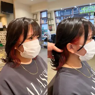 ミディアム カラー 髪質改善・縮毛矯正 特化・ユウシンのヘアスタイル