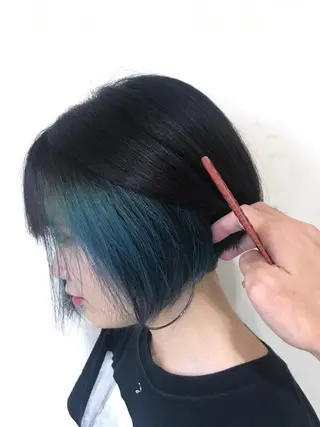 ミディアム カラー パーマ ヘアアレンジ 縮毛矯正/美髪 髪質改善/石田幸輔のヘアスタイル