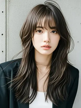 セミロング ウルフカット 811 大阪梅田 ウルフのヘアスタイル