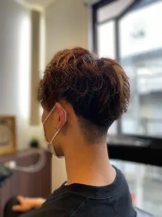 ミディアム パーマ メンズ 元住吉プランツヘアー ☘️まるやま☘️のヘアスタイル