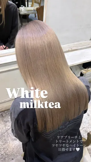 セミロング カラー 💕ハイトーン/ダメ ージ特化/MAO💕のヘアスタイル