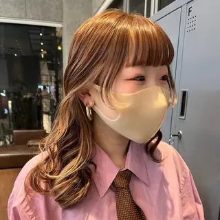 セミロング カラー ヘアアレンジ ボブハイトーン🦖 デザインMAMIのヘアスタイル