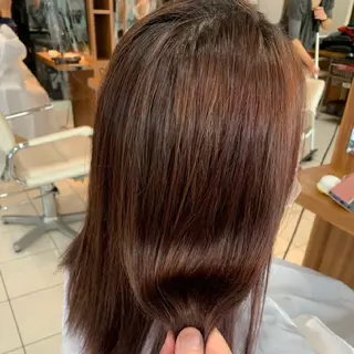 カラー セミロング 縮毛矯正/ワンカラー モデル募集🫧田村のヘアスタイル