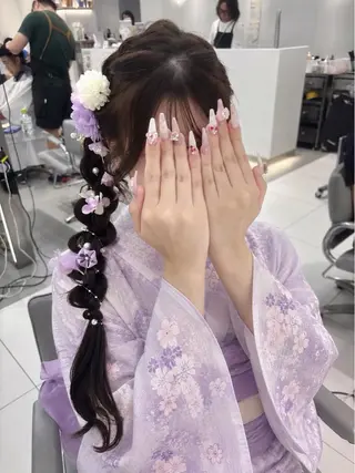 ヘアアレンジ ヘアセット🎀耳つぼ 👂💎MONAMIのヘアスタイル