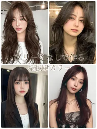 カラー ✨🎨ブリーチなし 透明感カラー✨美友のヘアスタイル