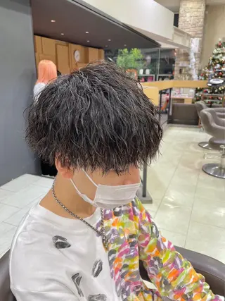 パーマ メンズ 波巻き/シャドウ/ レイヤー/ボブ航太のヘアスタイル