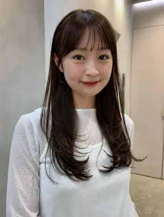 ロング カラー レイヤー/パーマ 透明感カラー倉持弘人のヘアスタイル