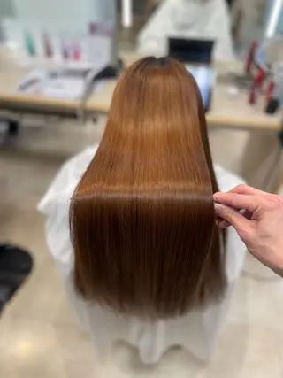 ロング シャドウパーマ／骨格 矯正カット　トモキのヘアスタイル