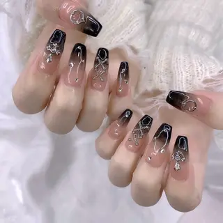 ネイル 渋谷／チップ長さ出し 👑アプレgel-xのネイルデザイン