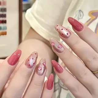 ネイル ネイル💕& まつ毛パーマのネイルデザイン