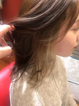 ミディアム カラー ✨髪質改善ストレート ×ミニボブ✨萩原 翼のヘアスタイル