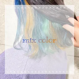 ミディアム カラー ブリーチ/推しカラー moe🐰🌷のヘアスタイル
