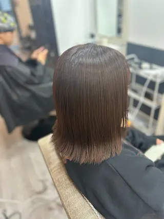 ミディアム 艶髪カラー┊︎ レイヤーボブ🍀きりのヘアスタイル