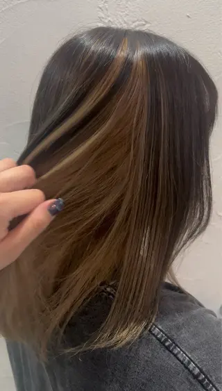 セミロング カラー 🐈⬛八木風歌 ifh飯塚🐈⬛のヘアスタイル
