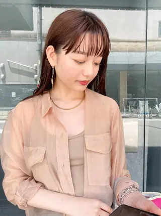 ロング カラー 前田 陽南子のヘアスタイル