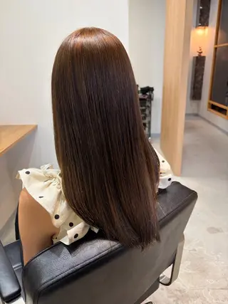 ロング omaフクダ 縮毛矯正/艶髪カラーのヘアスタイル