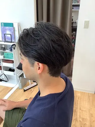 ショート パーマ メンズ 髪質改善縮毛矯正 美容師✂️山崎竜二のヘアスタイル