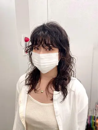 ミディアム パーマ 関 京磨のヘアスタイル