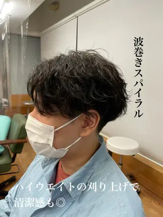 パーマ メンズ 徳永涼太郎 SORA麻布十番のヘアスタイル