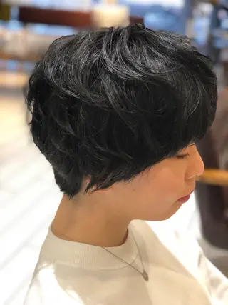 ショート カラー パーマ ヘアアレンジ 【ツヤ髪美容師】 ツダケイスケのヘアスタイル