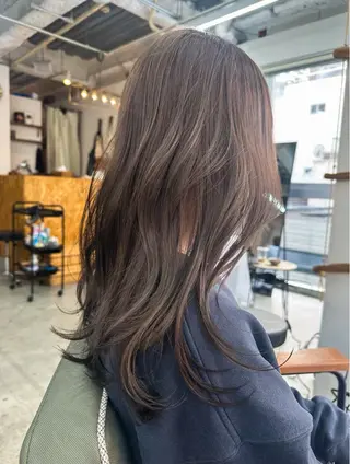 ロング カラー まさとレイヤーカット 透け感カラー/心斎橋のヘアスタイル