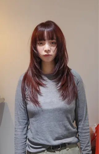 ミディアム カラー ヘアアレンジ opus 店長大和 レイヤー/赤み消しのヘアスタイル