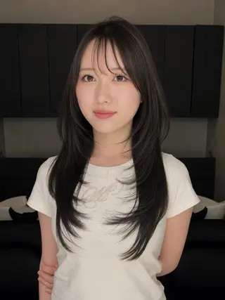 ロング レイヤーカット ショートYUKIのヘアスタイル